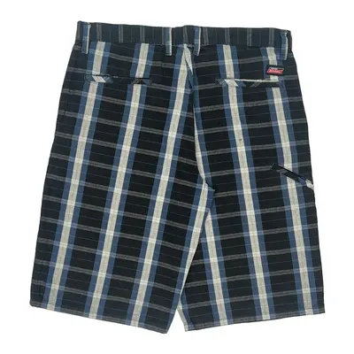 Dickies Checked Shorts - 35W 13L Blue Cotton | Size: 35″ waist
