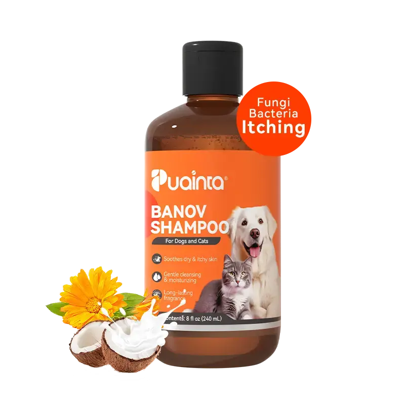 Puinta Banov Shampoo for Dogs & Cats - Natural Formula with Chamomile Rosemary & Coconut Oil for Dry Itchy Skin & Fur Problem...