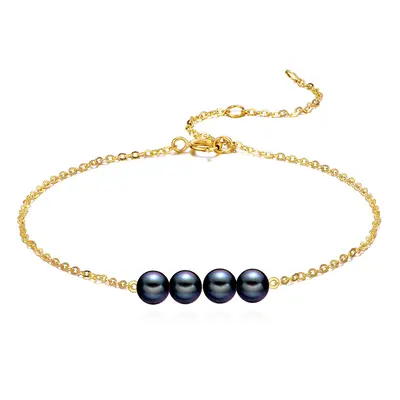 14K Gold Pearl Metal Beads Bracelet