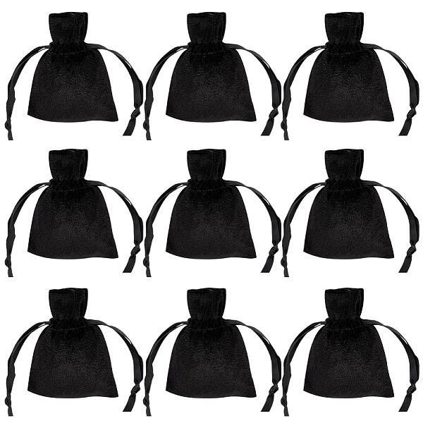 Beebeecraft 10Pcs Velvet Jewelry Pouches Black Velvet Jewelry Bags Drawstring Gift Bags for Christmas Wedding Birthday Party ...