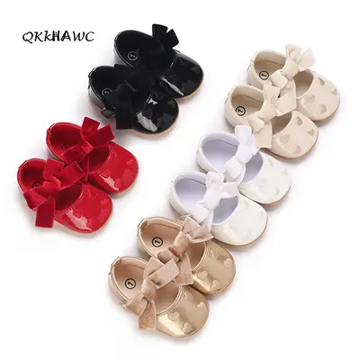 Baby Girls Cute Moccasinss Heart Pattern Bowknot Soft Sole PU Leather Flats Shoes First Walkers Non-Slip Summer Princess Shoe...