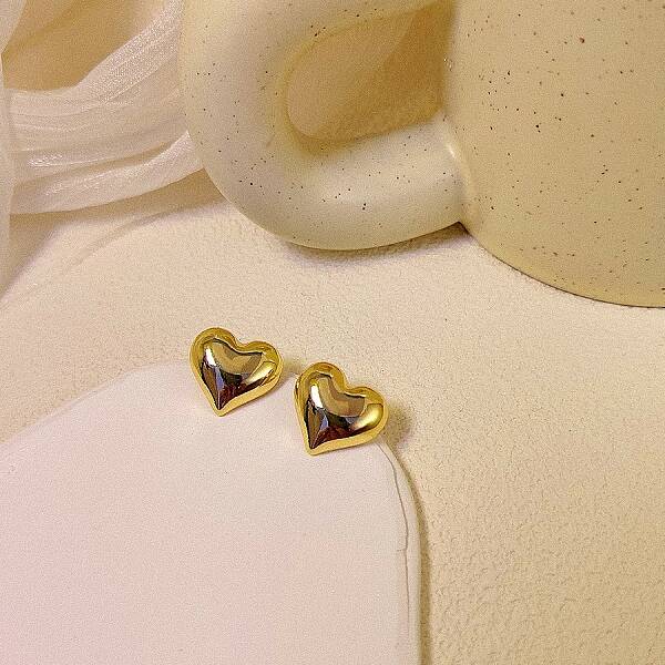 Heart Alloy Stud Earrings