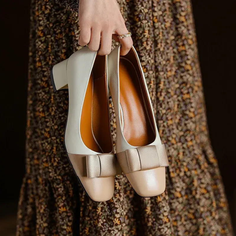 CHIKO Poppy Square Toe Block Heels Pumps Shoes
