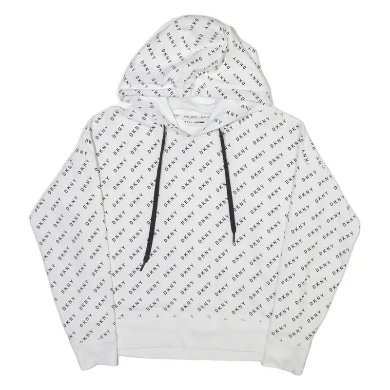 DKNY Womens White Hoodie S