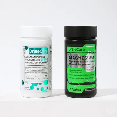 Detox&Cortisol Bundle - Drbiocare Collagen and magnesium Comprehensive Supplement - A combination of multi-vitamins, mineral...