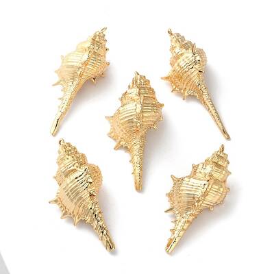 Electroplated Natural Conch Shell Big Pendants
