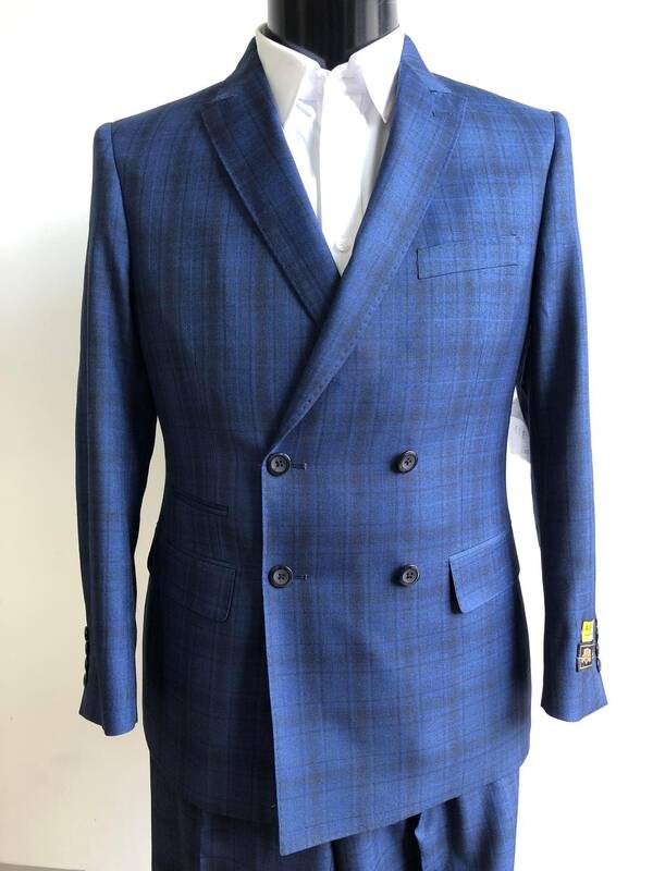 Slim Fit Prom Suits - DB-Slim Indigo Plaid