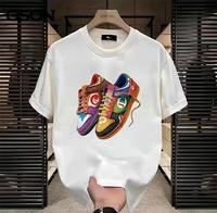 T-Shirt Recommendations, Stylish Summer Trends, The Most,Thick Cotton,Summer Holiday,Retro Fashion,Printed Design,Loose,Coupl...