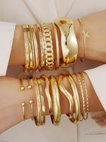 Women's Elegant Minimalist Bangle, 10/19pcs Trendy All-match Stack Bangle, Fashionable Jewelry As Birthday Gift for Girlfrien...
