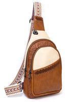 Women's Fashionable Bohemian Ethnic Pattern Braid Design Fanny Pack, Casual Versatile Zipper Sling Bag with Adjustable Strap ...