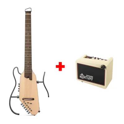Donner HUSH™ I PRO Acoustic-Electric Travel Guitar - Natural / Guitar+Cyclops Amplifier