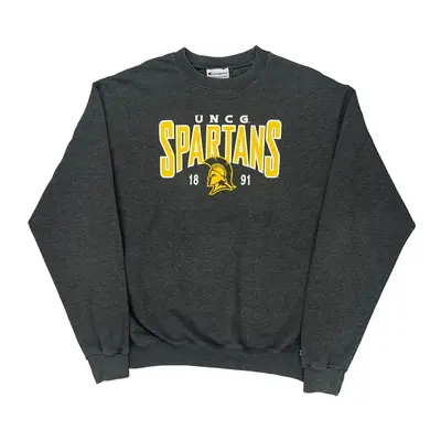 Uncg Spartans Champion Graphic Sweatshirt - Large Grey Cotton Blend