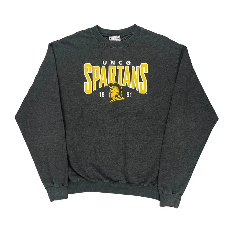 Uncg Spartans Champion Graphic Sweatshirt - Large Grey Cotton Blend