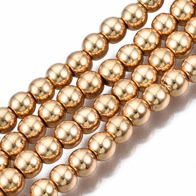 Electroplate Non-magnetic Synthetic Hematite Bead Strands