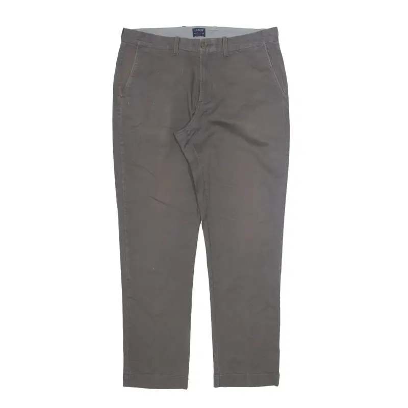 J CREW Flex Sutton Chino Trousers Grey Regular Tapered Mens W34 L32