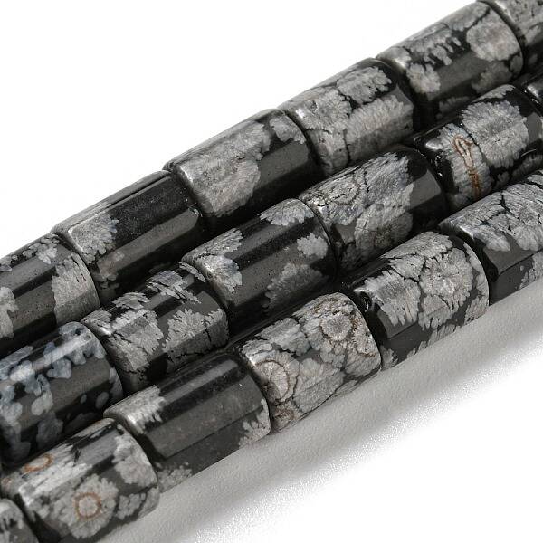Natural Snowflake Obsidian Stone Beads Strands