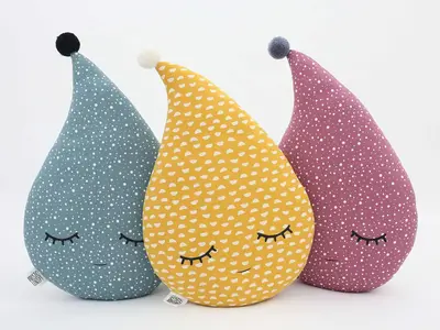 Mustard, Teal or Plum Raindrop Pillow