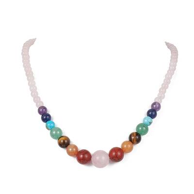 Natural Mixed Gemstone Graduated Beaded Necklaces