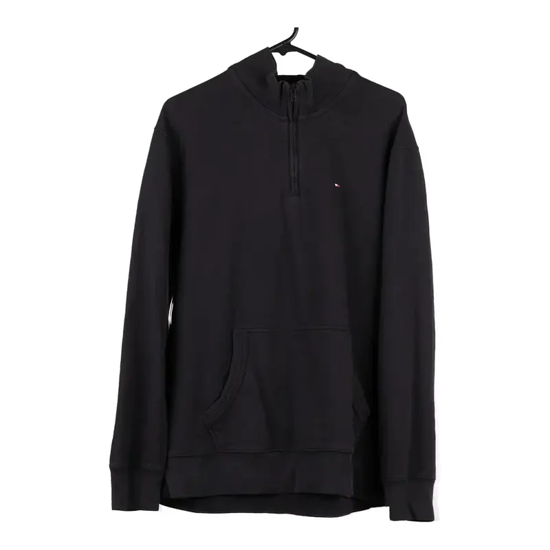 Tommy Hilfiger 1/4 Zip - XL Black Cotton Blend