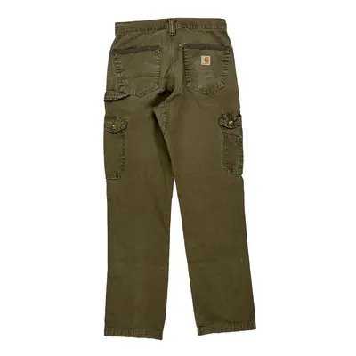 Double Knee Carhartt Cargo Carpenter Trousers - 28W 32L Green Cotton