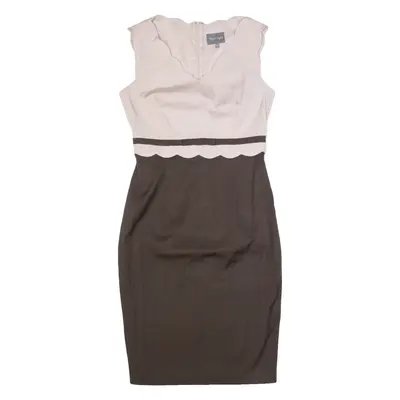 PHASE EIGHT Womens Pencil Dress Brown Sleeveless Knee Length UK 10