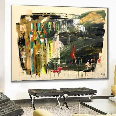Extra Large Colorful Abstract Painting Modern Art Acrylic Wall Art Original Wall Decor | THE GRAIN