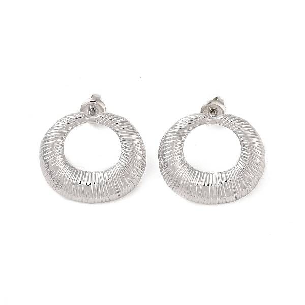 Non-Tarnish Ring 304 Stainless Steel Stud Earrings for Women
