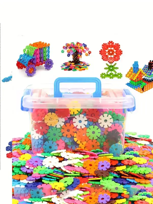 300pcs Early Childhood Education Insert Snowflake Building Block Set, Educational Science Education Creative Toys, Stimulate ...
