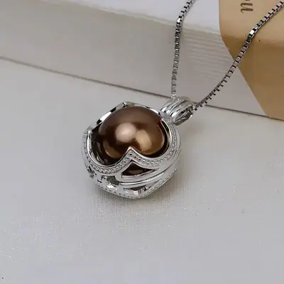 【P01】Dragon Series, S925 Dragon Eye Pearl Pendant Cage (Just cage no pearl)(12mm-13mm)