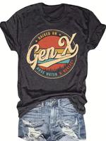 Women's Vintage Graphic Round Neck Tee, Casual Short Sleeve T-shirt for Summer, Women's Top for Daily Wear, T Shirts for Wome...