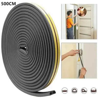 1 Roll Self Adhesive Window Sealing Strip, Rubber Foam Sealing Tape, Sound Insulation And Anti Collision Strip, Protection Ac...
