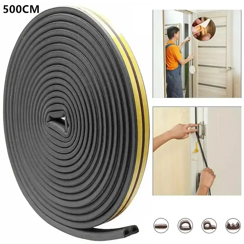 1 Roll Self Adhesive Window Sealing Strip, Rubber Foam Sealing Tape, Sound Insulation And Anti Collision Strip, Protection Ac...