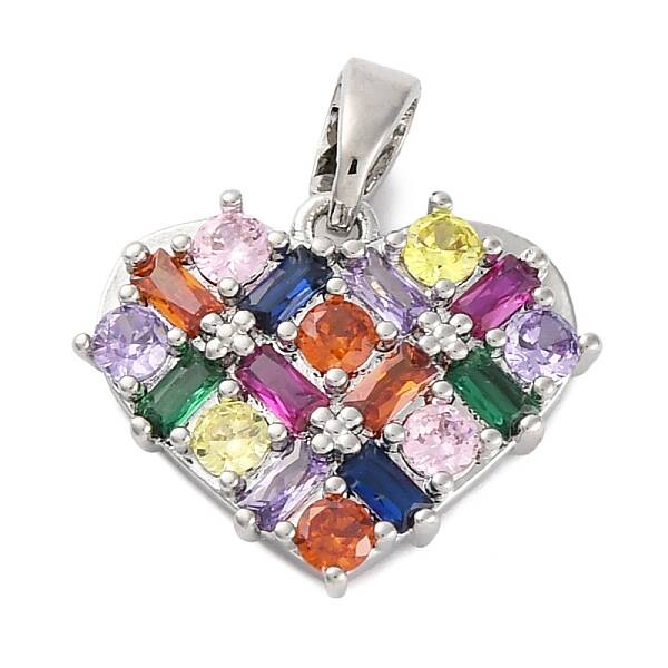 Brass Micro Pave Cubic Zirconia Pendants