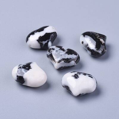 Natural Zebra Jasper Heart Love Stone