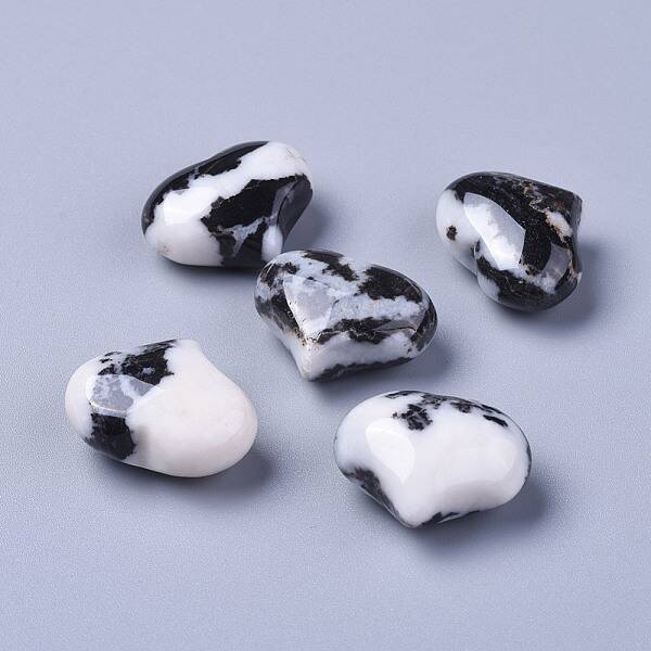 Natural Zebra Jasper Heart Love Stone