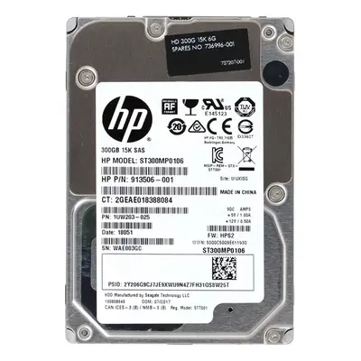 736996-001 HP 300GB 12Gb/s SAS 15000 2.5-inch 128MB Hard Drive