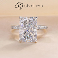 【V8】4CT Cubic Zirconia Ring - Classic, Fashionable, and Elegant Everyday Ring for Women, Perfect for Wedding, Anniversary...