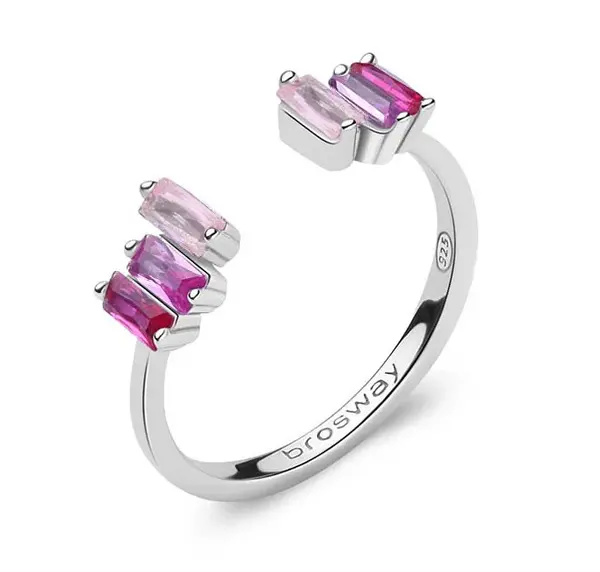 Brosway Fancy Vibrant Pink Sparkling Open Ring - Circuit: 58mm