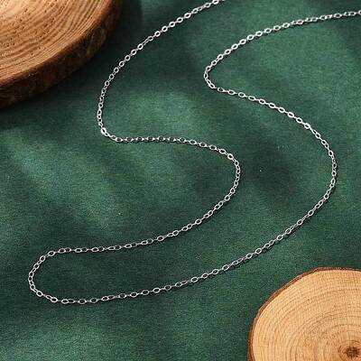 Anti-Tarnish Rhodium Plated 925 Sterling Silver Cable Chains Necklace for Women