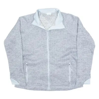 COLUMBIA Womens Fleece Jacket Blue Herringbone XL