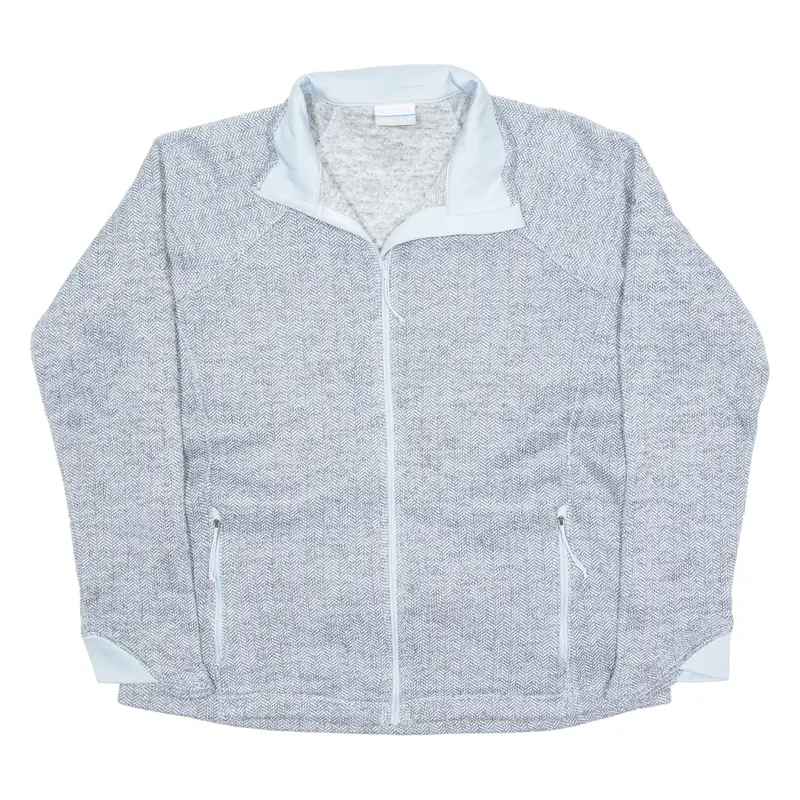 COLUMBIA Womens Fleece Jacket Blue Herringbone XL