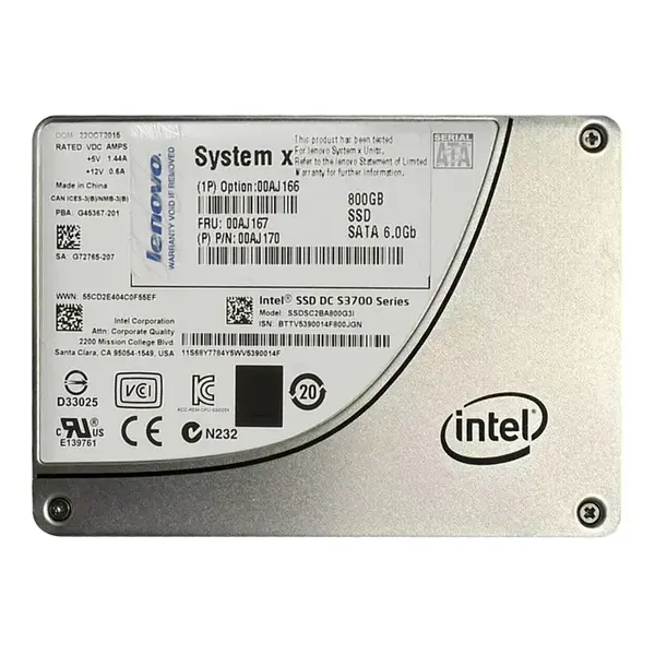 00AJ170 Lenovo 800GB Multi-Level Cell SATA 6Gb/s 2.5-Inch Solid State Drive