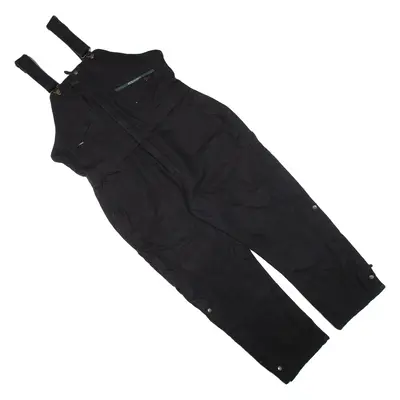 KEY Carpenter Double-knee Quilted Lined Workwear Mens Overalls Black Denim L W38 L29