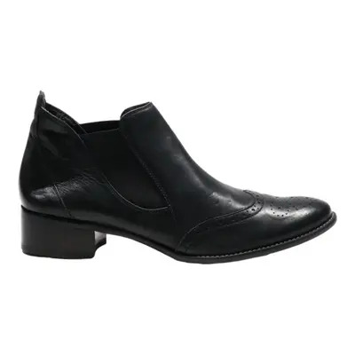 PAUL GREEN Brogue Chelsea Boots Black Leather Womens UK 5.5