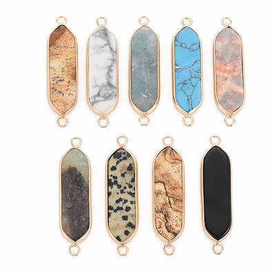 Natural Mixed Stone Connector Charms