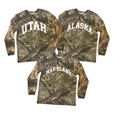Camo  STATES Custom Cotton Long Sleeve Print Stylish Shirt Crewneck Classic Soft  Tshirt
