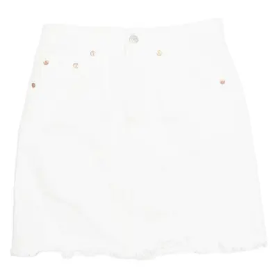 LEVI'S Premium E Womens Mini Skirt White Short Denim S