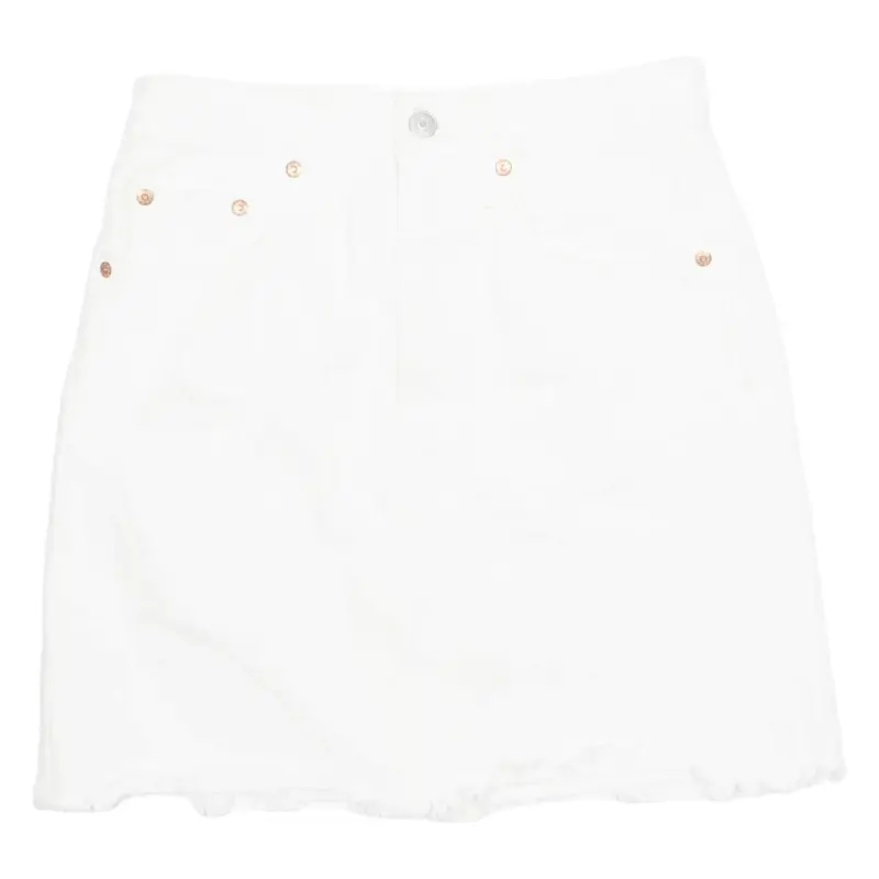 LEVI'S Premium E Womens Mini Skirt White Short Denim S