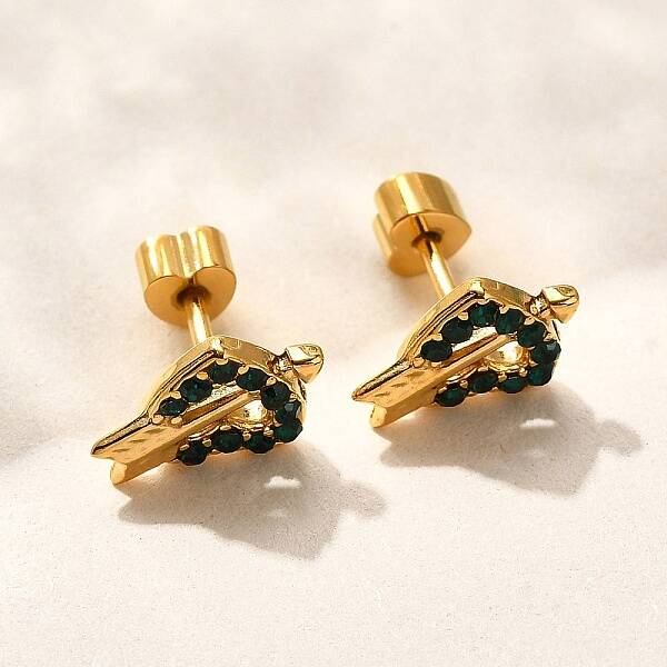 Ion Plating(IP) 304 Stainless Steel Heart Stud Earring