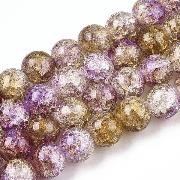 Baking Painted Crackle Glass Bead Strands